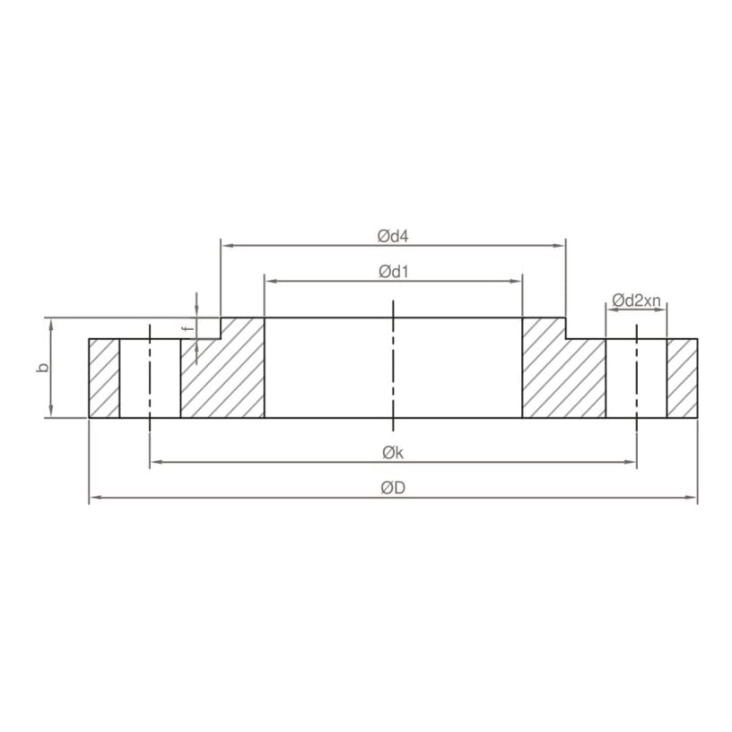 Paslanmaz Düz Flanş PN10-Teknik Resim 01