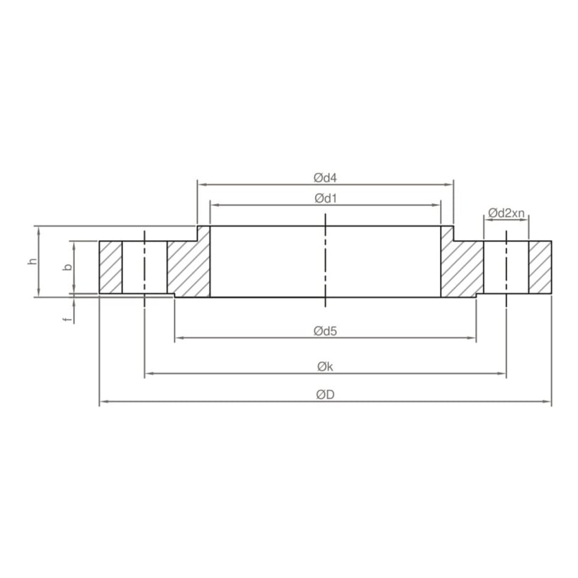 Slip-On Flans Teknik Resim 02